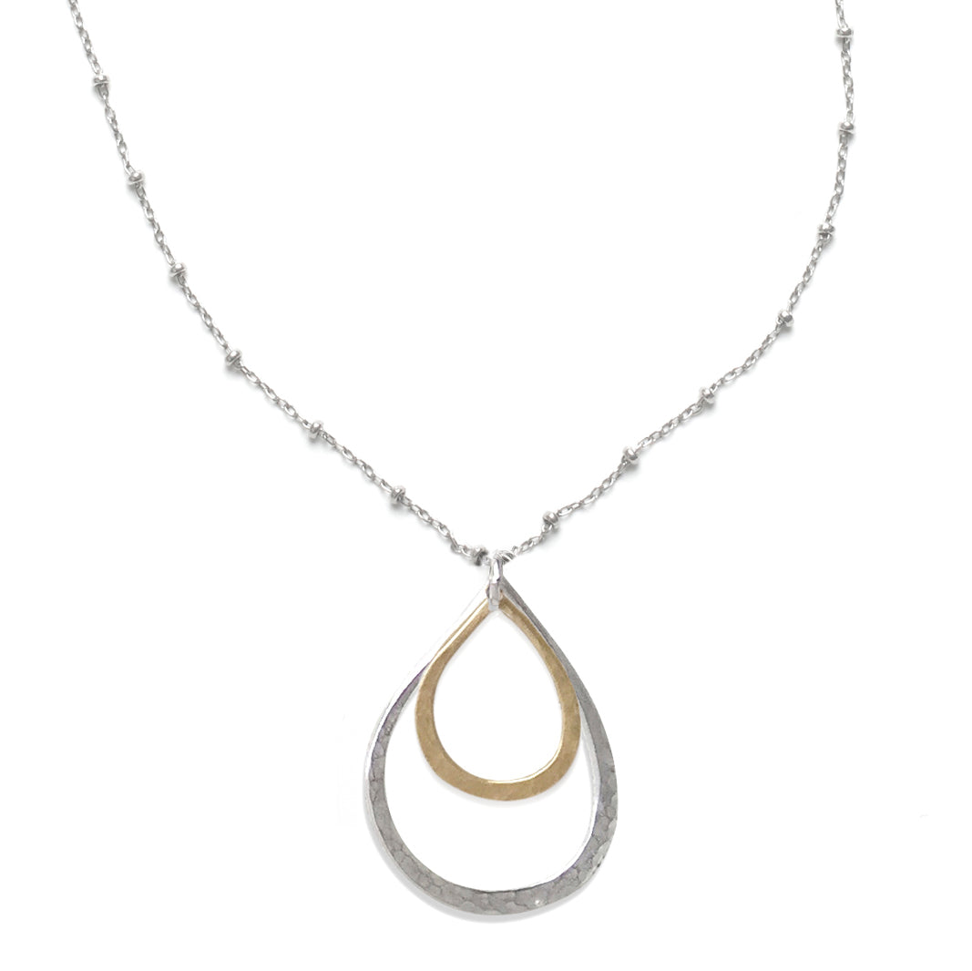 Teardrop pendant necklace on sale silver