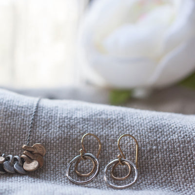 Eco-Conscious-Sterling-Silver-Bronze-Hoop-Earring