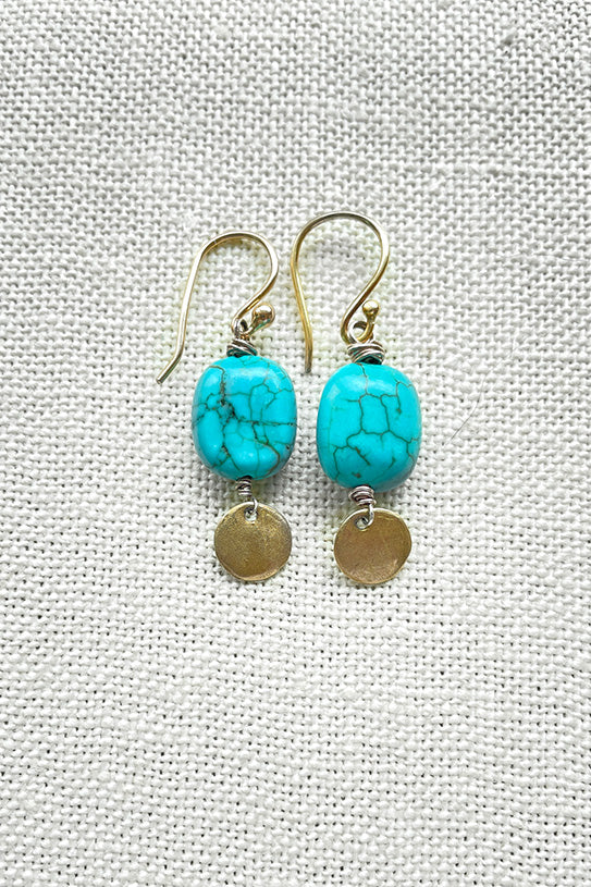 Turquoise Mesa Earrings | Bronze