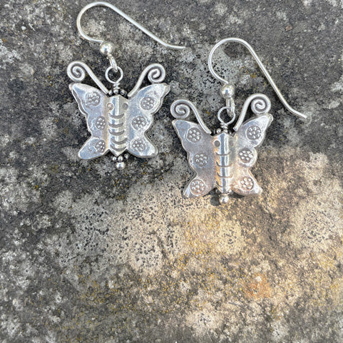 Butterfly  Earrings |  Fine Silver