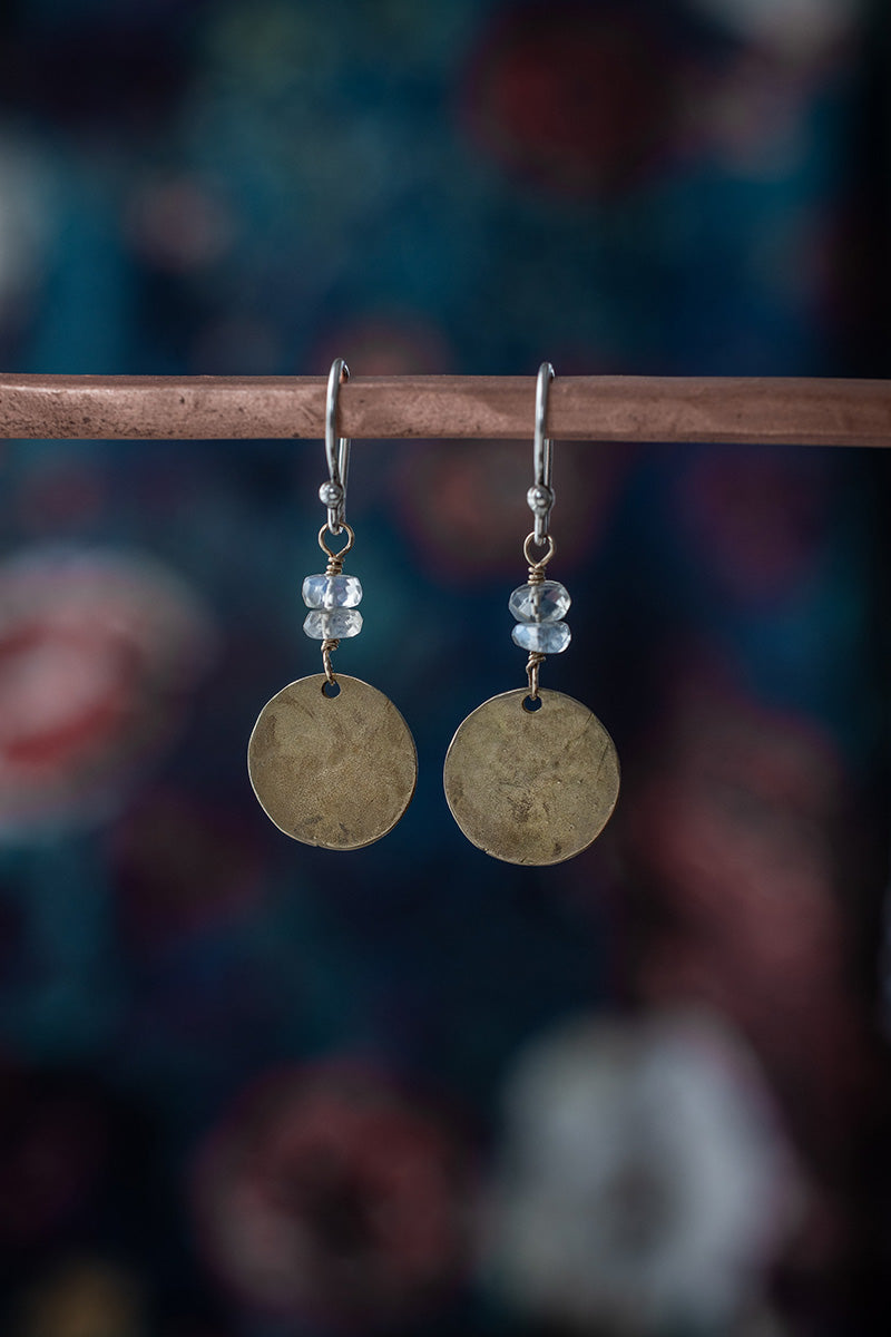 Moonrise Disc Earrings | Bronze