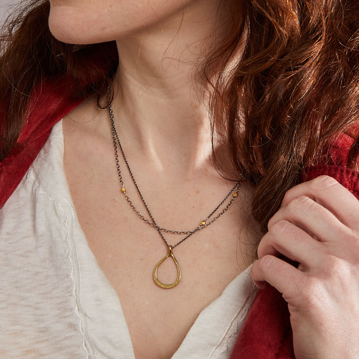 Iola Light Necklace | Silver & Bronze