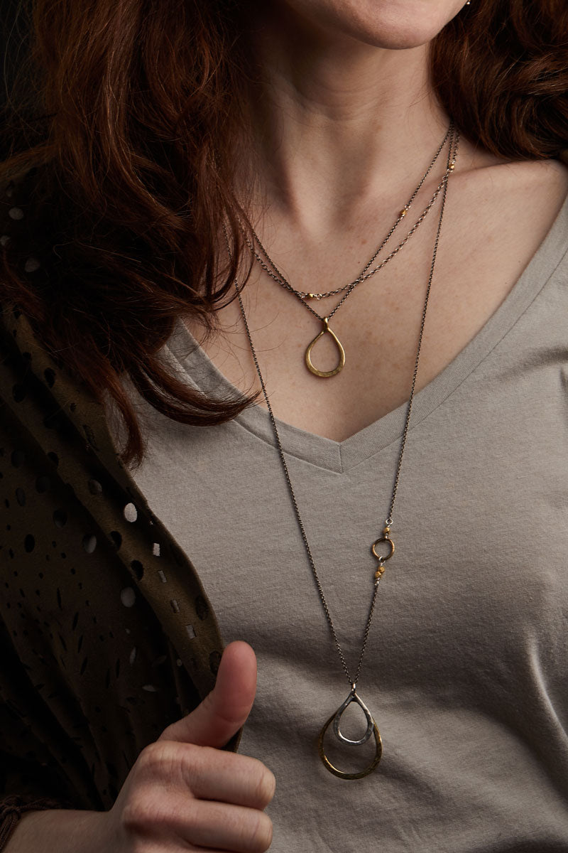 Iola Light Necklace | Silver & Bronze