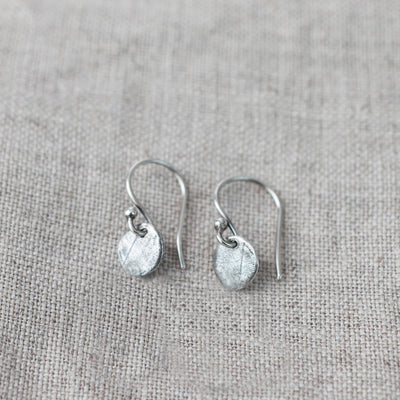 disc-earrings-drop-small-dainty-silver-bronze-lightweight-hand-crafted