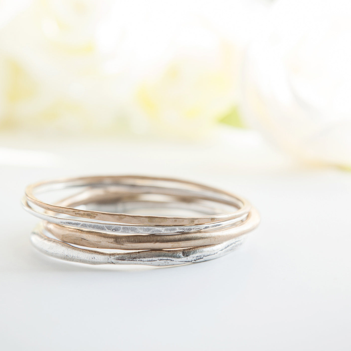 American-Jewelry-Handcrafted-Oval-Bangles-bracelet-silver-bronze