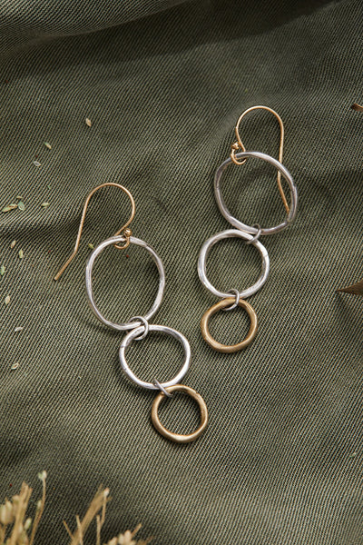 Eternal Sunshine Earrings | Silver and Bronze